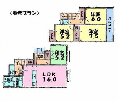 Compartment figure. Land price 17.8 million yen, Land area 126.76 sq m