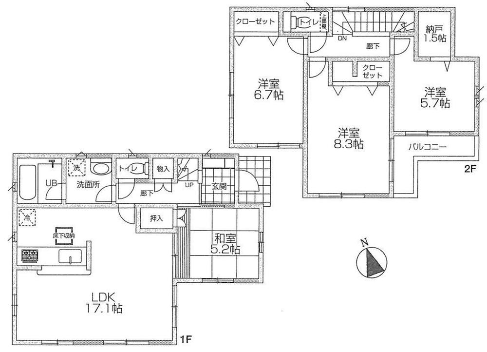 Floor plan. 44,800,000 yen, 4LDK, Land area 108.51 sq m , Building area 99.22 sq m