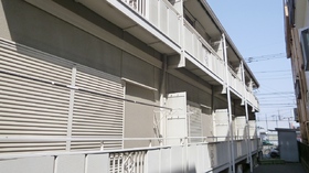 Building appearance. There is a shutter shutters we are the security measures
