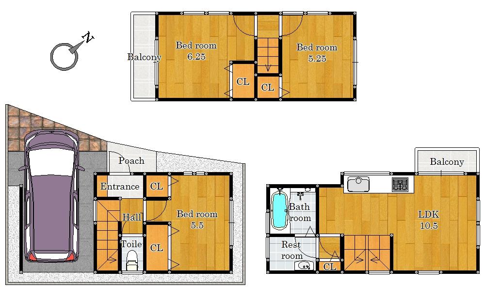 Building plan example (floor plan). Building plan example Building price 14 million yen