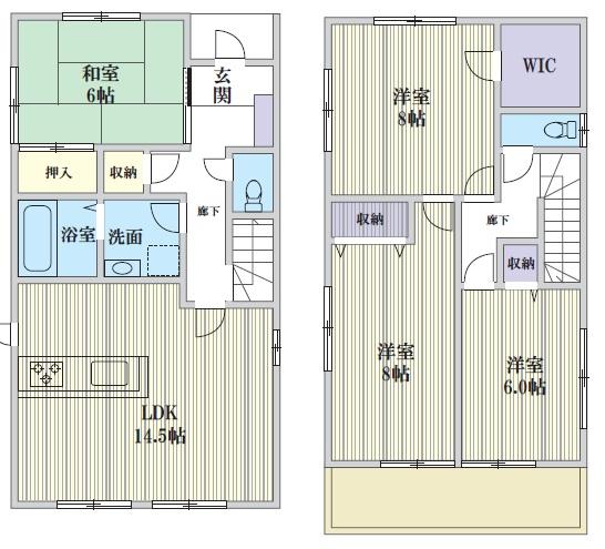 Floor plan. (Building 2), Price 36.5 million yen, 4LDK, Land area 112.15 sq m , Building area 102.67 sq m