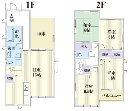 Floor plan. (6 Building), Price 36.5 million yen, 4LDK, Land area 111.75 sq m , Building area 96.89 sq m