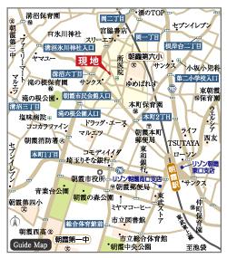 Local guide map. Tobu Tojo Line "Asaka" station 12 mins
