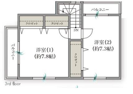Floor plan. 36,800,000 yen, 2LDK + S (storeroom), Land area 66.12 sq m , Building area 109.75 sq m   ☆ 3F part ☆ 