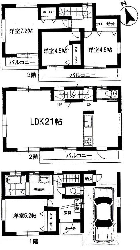 Floor plan. 42,800,000 yen, 4LDK, Land area 66.48 sq m , Building area 110.55 sq m floor plan