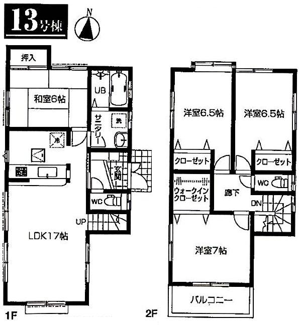 Floor plan. (13 Building), Price 42,800,000 yen, 4LDK, Land area 100.57 sq m , Building area 101.01 sq m