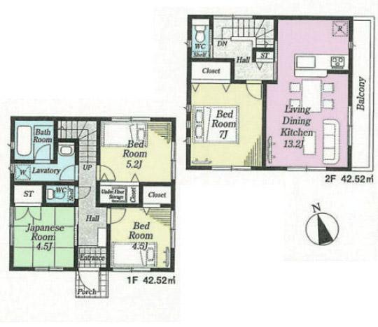 Floor plan. (4 Building), Price 30,800,000 yen, 4LDK, Land area 103.1 sq m , Building area 85.04 sq m