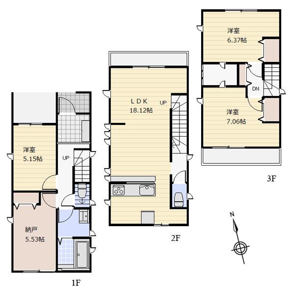 Floor plan. 31,800,000 yen, 3LDK + S (storeroom), Land area 72.26 sq m , Building area 101.69 sq m