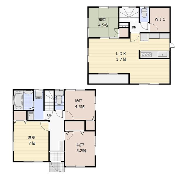 Floor plan. 37,800,000 yen, 2LDK + 2S (storeroom), Land area 106.26 sq m , Building area 93.98 sq m