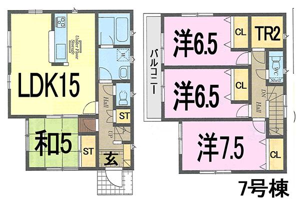 Floor plan. (7 Building), Price 32,800,000 yen, 4LDK, Land area 110.09 sq m , Building area 96.79 sq m