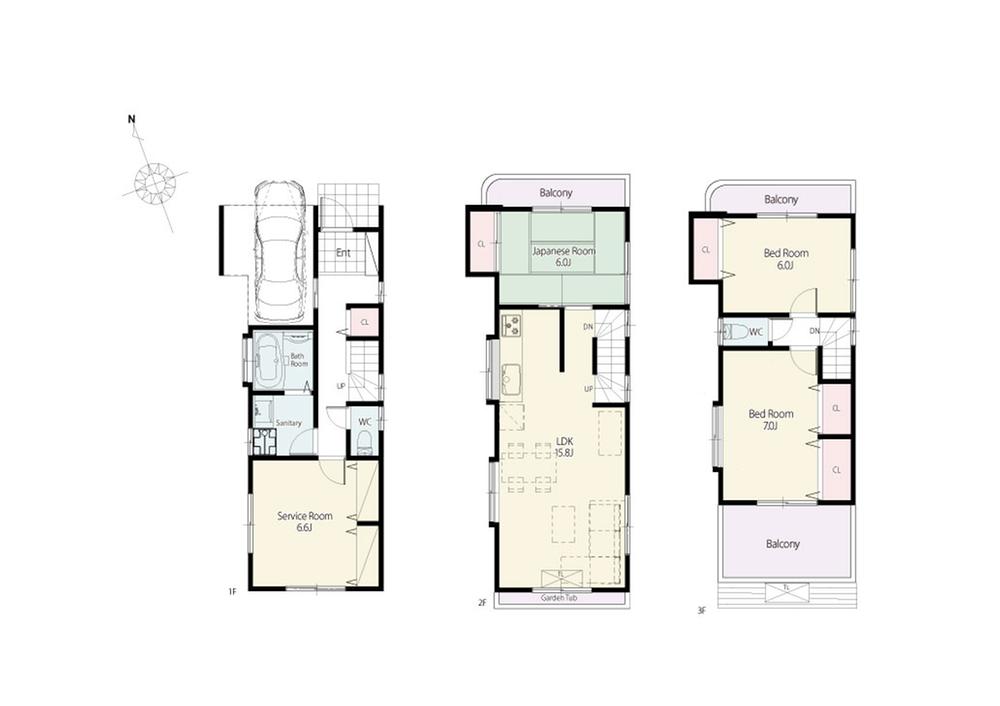 Floor plan. 36,800,000 yen, 3LDK + S (storeroom), Land area 66.12 sq m , Building area 108.9 sq m