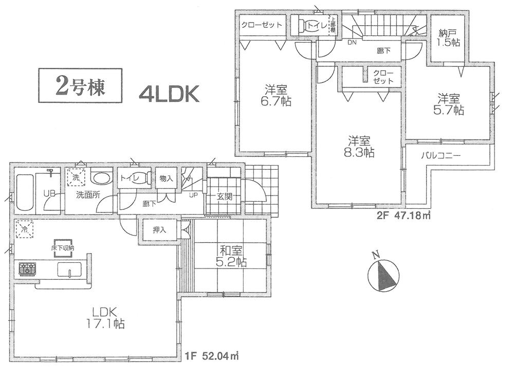 Floor plan. 44,800,000 yen, 4LDK, Land area 108.51 sq m , Building area 99.22 sq m