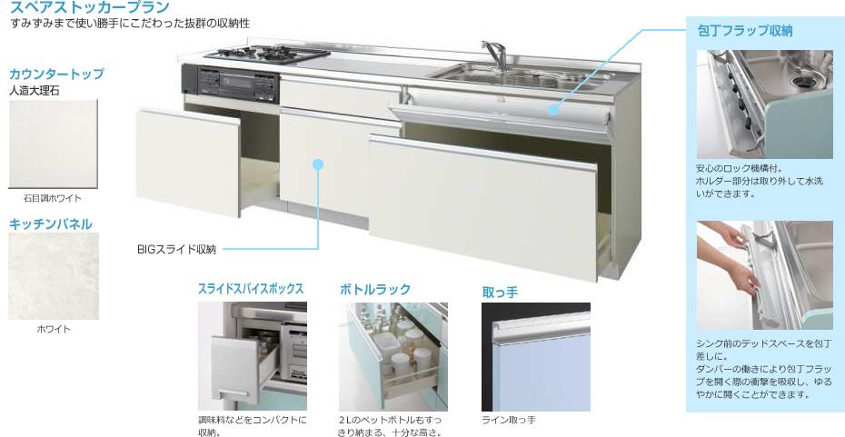 Other Equipment. High-capacity sliding system Kitchen. Faucet integrated water purifier and kitchen knife rack, etc. It comes with. 