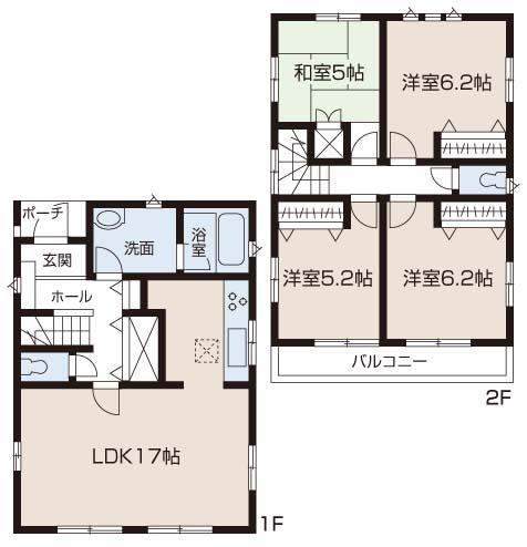 Floor plan. (14 Building), Price 28.8 million yen, 4LDK, Land area 127.02 sq m , Building area 93.14 sq m
