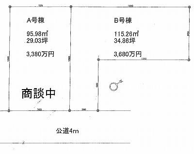 Compartment figure. Land price 33,800,000 yen, Land area 95.98 sq m