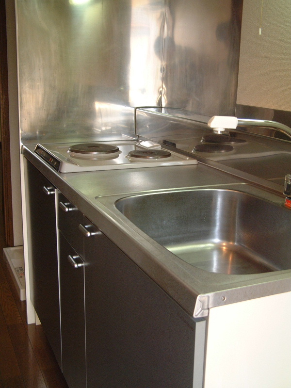 Kitchen. Two-burner electric stove there is a thermal