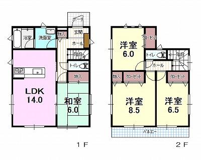 Floor plan. (10 Building), Price 33,800,000 yen, 4LDK, Land area 148.55 sq m , Building area 95.39 sq m