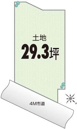 Compartment figure. Land price 15.8 million yen, Land area 96.92 sq m compartment view