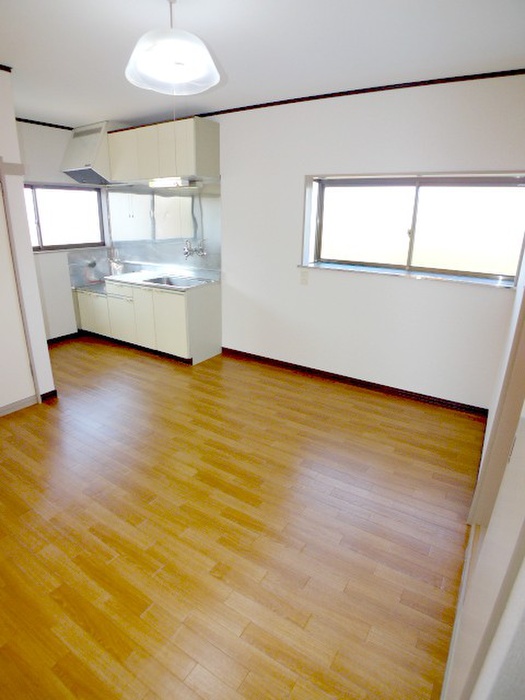 Kitchen. Bright kitchen with many windows