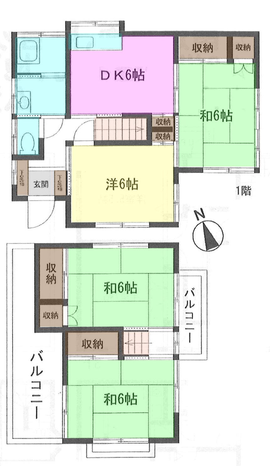 Floor plan. 9.8 million yen, 4DK, Land area 97.15 sq m , Building area 71.21 sq m