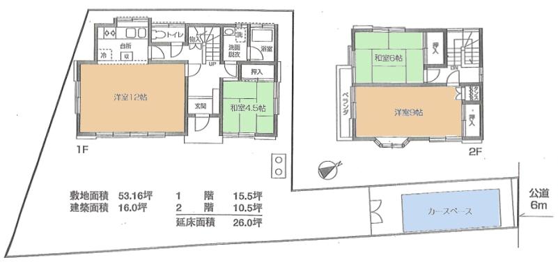 Floor plan. 28.8 million yen, 3LDK, Land area 175.75 sq m , Building area 86.12 sq m