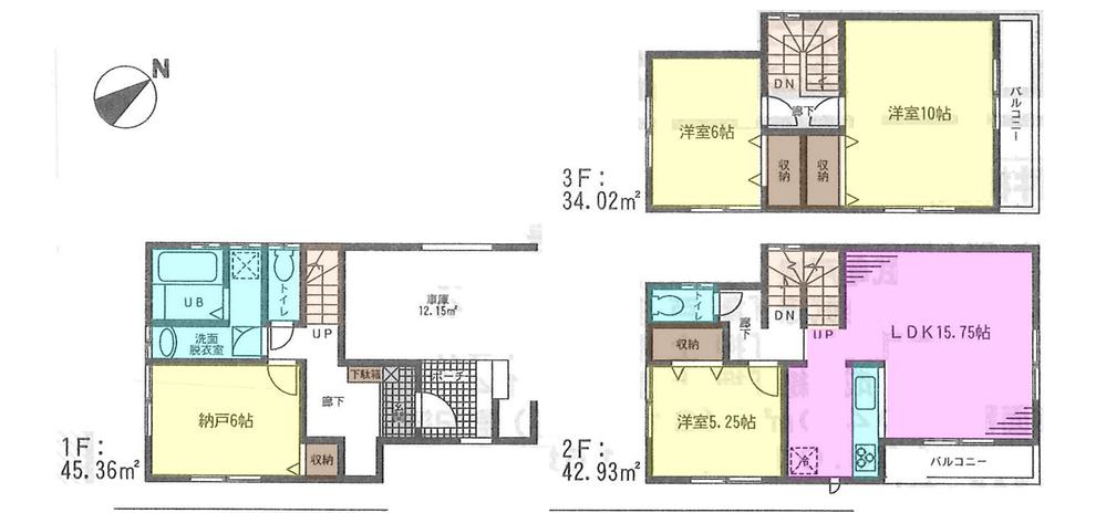 Floor plan. 28.8 million yen, 4LDK, Land area 80.89 sq m , Building area 122.31 sq m