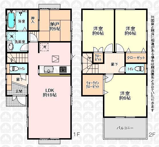 Floor plan. (9 Building), Price 44,800,000 yen, 3LDK+S, Land area 100.57 sq m , Building area 99.36 sq m