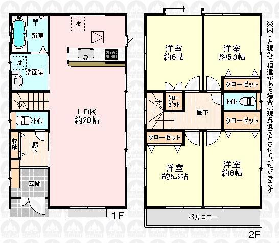 Floor plan. (12 Building), Price 44,800,000 yen, 4LDK, Land area 100.58 sq m , Building area 98.53 sq m