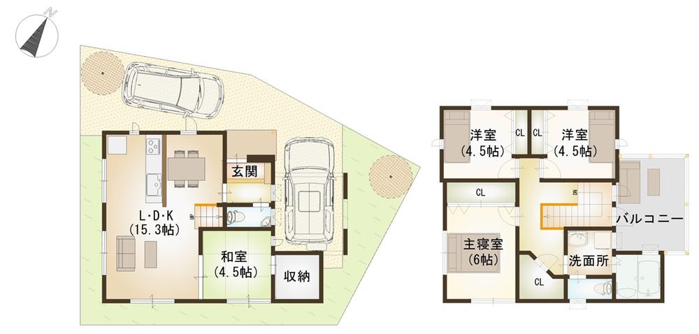 Floor plan. (4 Building), Price 40,800,000 yen, 4LDK, Land area 104.41 sq m , Building area 102.4 sq m