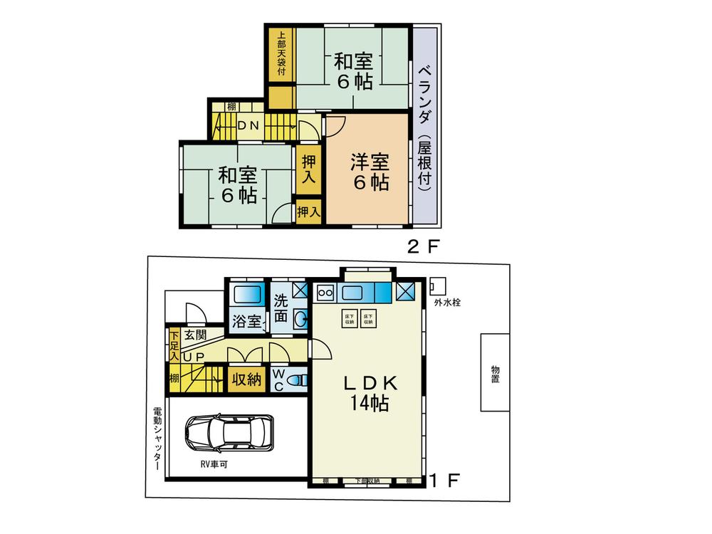 Floor plan. 16.8 million yen, 3LDK, Land area 87.8 sq m , Building area 87.77 sq m