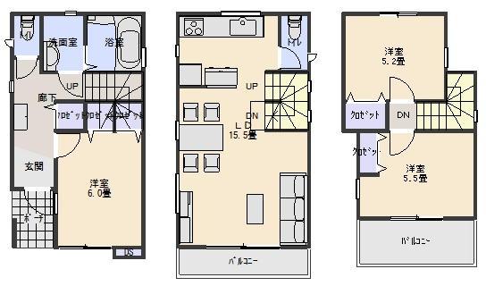 Floor plan. 31.5 million yen, 3LDK, Land area 89.4 sq m , Building area 78.84 sq m
