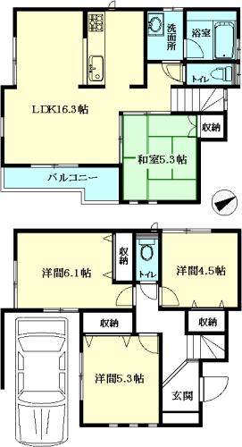 Floor plan. 32,800,000 yen, 4LDK, Land area 78.55 sq m , Building area 84.67 sq m
