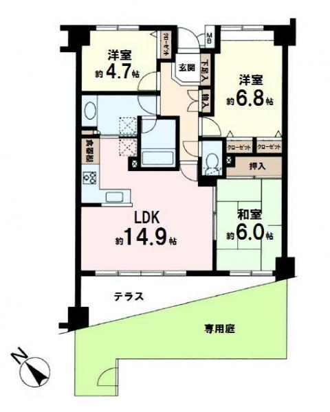 Floor plan. 3LDK, Price 29,800,000 yen, Occupied area 72.77 sq m   ☆ The first floor of the room that can freely Parenting ☆