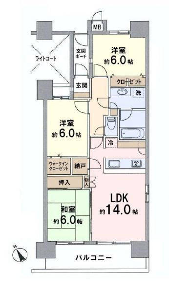 Floor plan. 3LDK+S, Price 21.9 million yen, Occupied area 73.21 sq m , Balcony area 10.8 sq m   ☆ Breadth of the room of all room 6.0 Pledge ☆