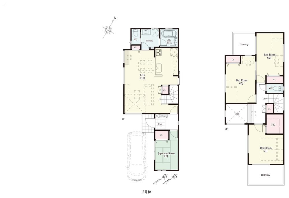 Building plan example (floor plan). Building plan example (two-compartment) 4LDK, Land price 26,800,000 yen, Land area 100.01 sq m , Building price 13 million yen, Building area 99.78 sq m