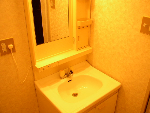 Washroom. It is a photograph of another room