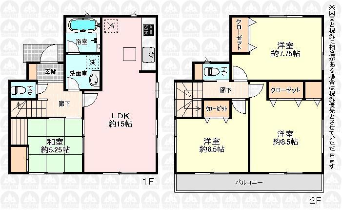 Floor plan. 28.8 million yen, 4LDK, Land area 114.3 sq m , Building area 96.38 sq m floor plan