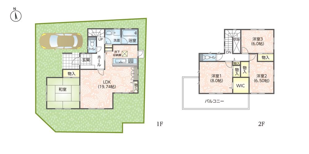 Building plan example (floor plan). Building plan example (No. 4 place) 4LDK, Land price 47,550,000 yen, Land area 146.27 sq m , Building price 19,250,000 yen, Building area 115.92 sq m