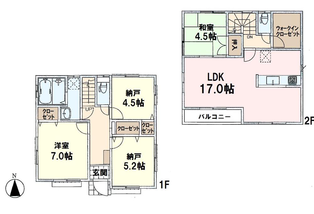 Floor plan. (3 Building), Price 34,800,000 yen, 2LDK+2S, Land area 106.26 sq m , Building area 93.98 sq m
