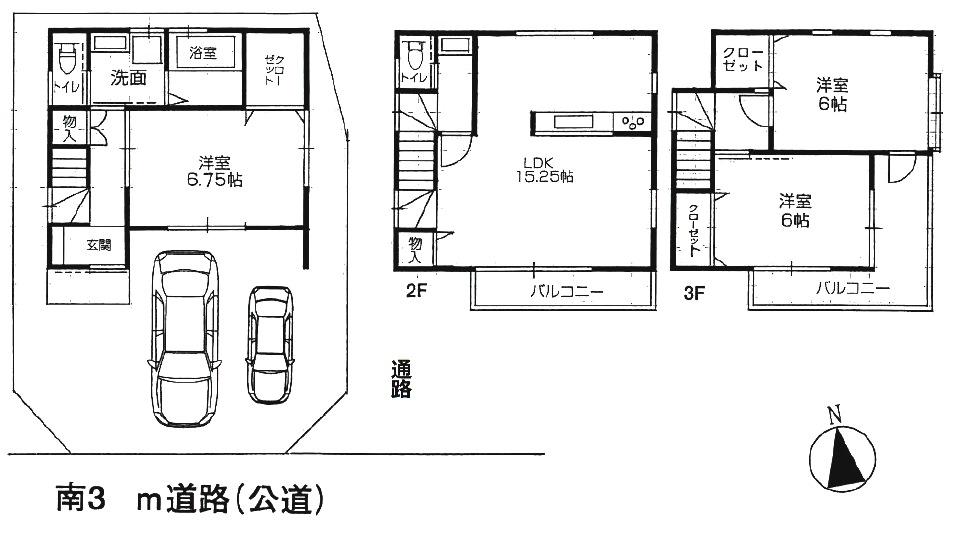 Floor plan. 33,800,000 yen, 3LDK, Land area 77.07 sq m , Building area 88 sq m