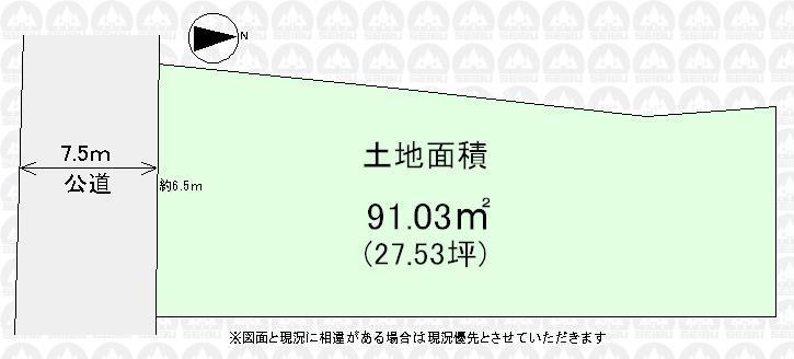 Compartment figure. Land price 22 million yen, Land area 91.03 sq m