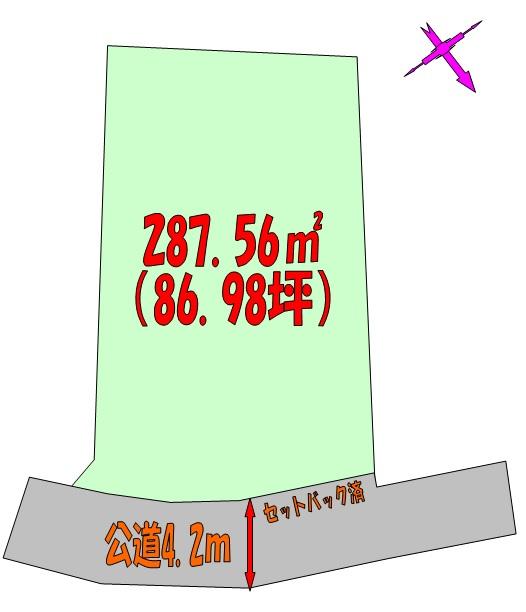 Compartment figure. Land price 13,900,000 yen, Land area 287.56 sq m