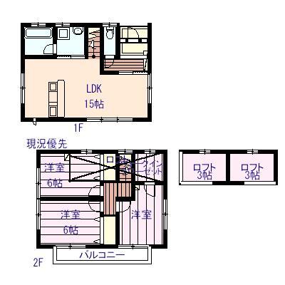 Floor plan. 16.7 million yen, 3LDK, Land area 162.31 sq m , Building area 89.42 sq m