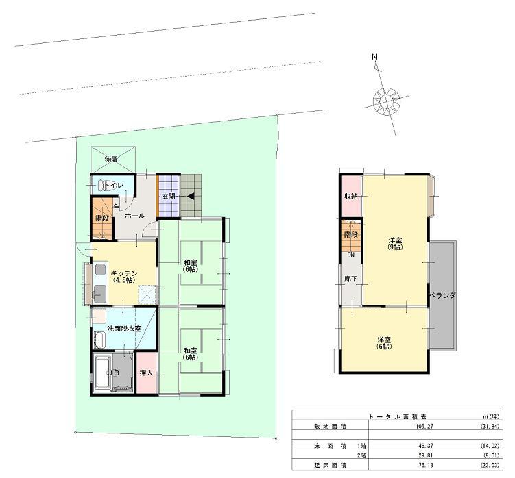 Floor plan. 7 million yen, 4DK, Land area 105.27 sq m , Building area 76.18 sq m Mato schematic