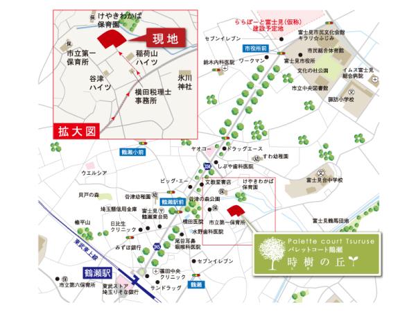 Local guide map. And living environment to foster a rich environment commercial complex scheduled to open, such as, Swelling of the expected location. 