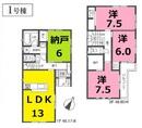 Floor plan. 33,800,000 yen, 3LDK + S (storeroom), Land area 92.88 sq m , Building area 94.77 sq m