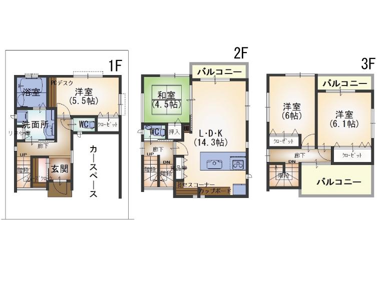 Floor plan. 29,800,000 yen, 4LDK, Land area 67.39 sq m , Building area 96.37 sq m