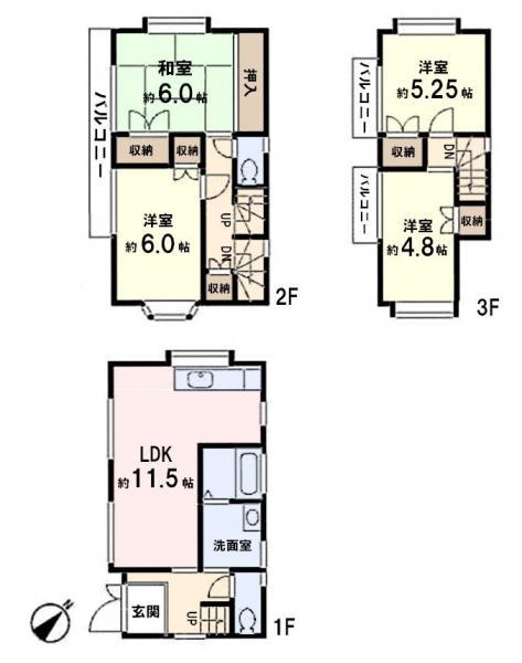 Floor plan. 16.8 million yen, 4LDK, Land area 54 sq m , Building area 83.88 sq m