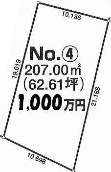 Compartment figure. Land price 10 million yen, Land area 207 sq m