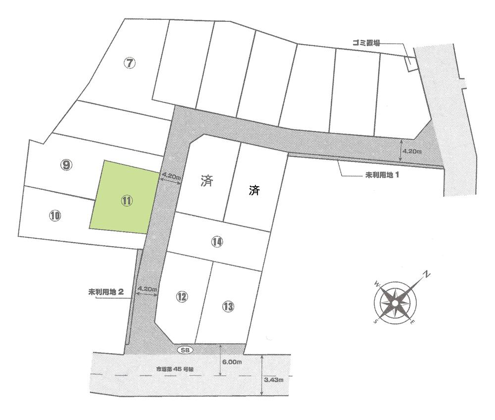 Compartment figure. Land price 19.9 million yen, Land area 125 sq m